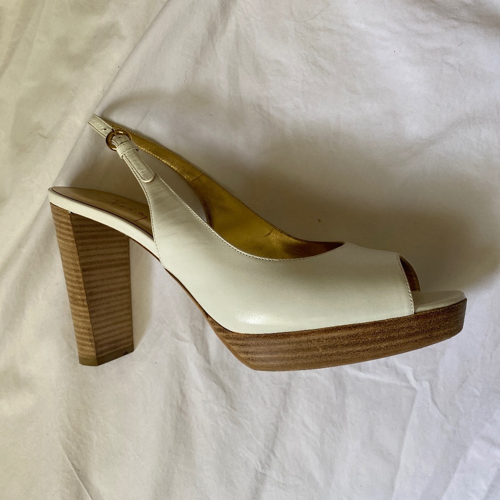Walter Steiger Platform White Slingbacks - image 1